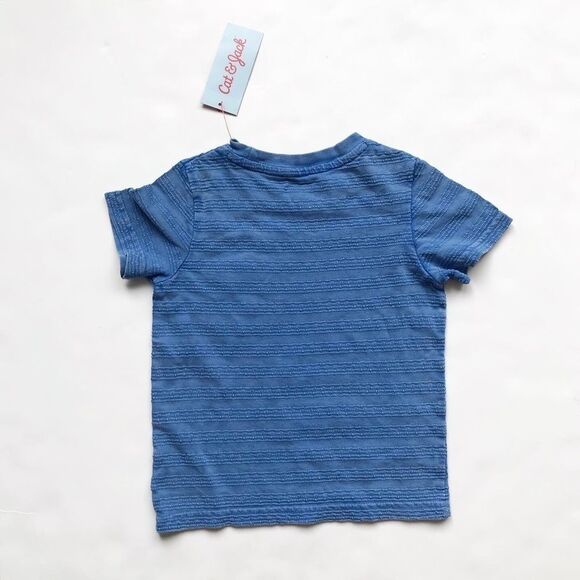 Cat & Jack NWT blue textured t-shirt 18m & 3T - Picture 4 of 4